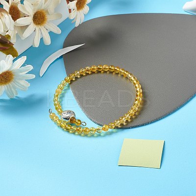 Reiki Crystal Natural Mixed Stone Beads Bangle for Girl Women BJEW-JB06802-1