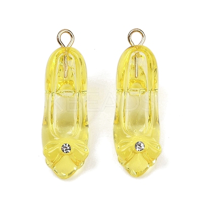 Transparent Resin Rhinestone Pendants RESI-Q021-01E-1