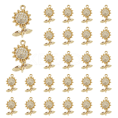50Pcs UV Plating Alloy Rhinestone Pendants FIND-FH0008-93-1