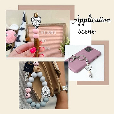 15Pcs 3 Styles Food Grade Gothic Theme Silicone Focal Beads SIL-CJ0001-88-1