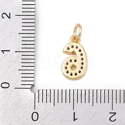 Brass Micro Pave Clear Cubic Zirconia Charms KK-G544-04G-06-1