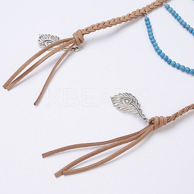 Natural & Synthetic Mixed Stone Tiered Necklaces NJEW-JN02124-1