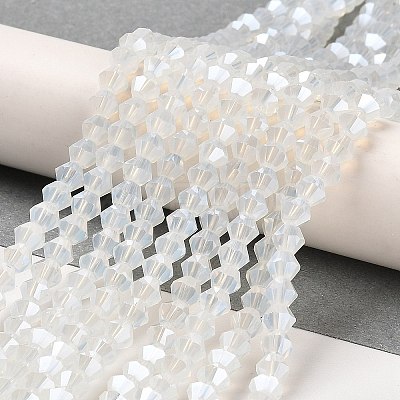 Imitation Jade Electroplate Glass Beads Strands LS-GLAA-F029-J4mm-C05-1