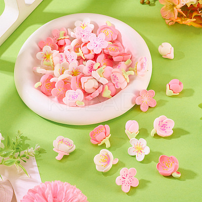 48Pcs Resin Flower & Iron Push Pins Set AJEW-TAC00050-1