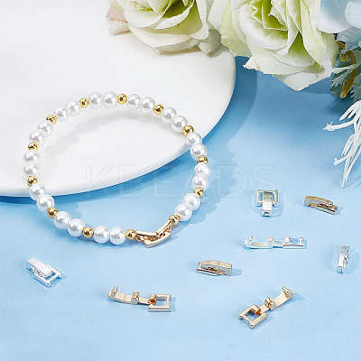 16Pcs 8 Styles Eco-Friendly Brass Watch Band Clasps KK-AR0003-51-1