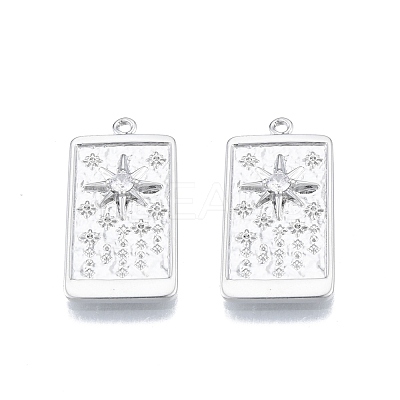 Brass Micro Pave Clear Cubic Zirconia Pendants KK-G432-18P-1
