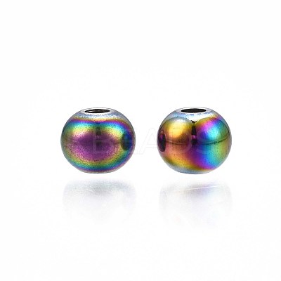 Rack Plating Rainbow Color 304 Stainless Steel Beads STAS-S119-081B-01-1