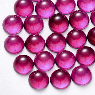 Transparent Spray Painted Glass Cabochons GLAA-S190-013C-G06-1