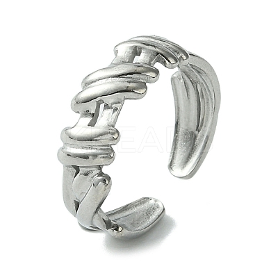 Non-Tarnish 304 Stainless Steel Open Cuff Ring RJEW-L110-020P-1