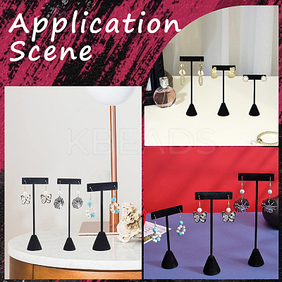 6Pcs 3 Styles T Shaped Alloy Earring Display Stand EDIS-SC0001-05-1