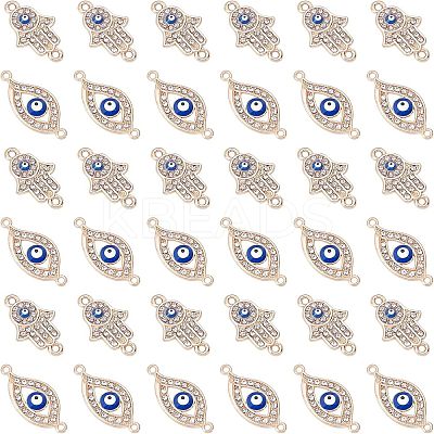 60Pcs 2 Style Light Gold Plated Alloy Links Connectors ENAM-NB0001-51-1