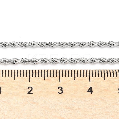 Tarnish Resistant 304 Stainless Steel Rope Chain Necklaces STAS-M174-008P-A-1