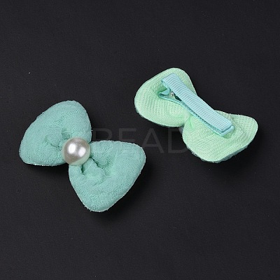 5 Pair 5 Style Bowknot & Flower Polyester Alligator Hair Clips PHAR-C012-01B-1