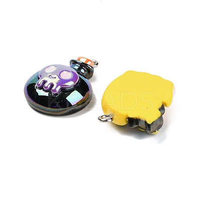 Halloween Electroplate Opaque Resin Pendants RESI-H040-02C-P-1