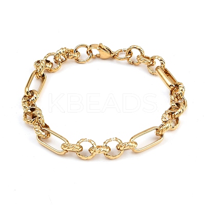 304 Stainless Steel Figaro Chain Bracelets for Women BJEW-Z143-06G-1