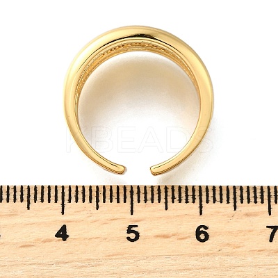 Brass Micro Pave Cubic Zirconia Adjustable Open Cuff Rings for Women RJEW-K292-03G-1