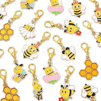 40Pcs 10 Style Alloy Enamel Pendant Decorations HJEW-FS00064-1
