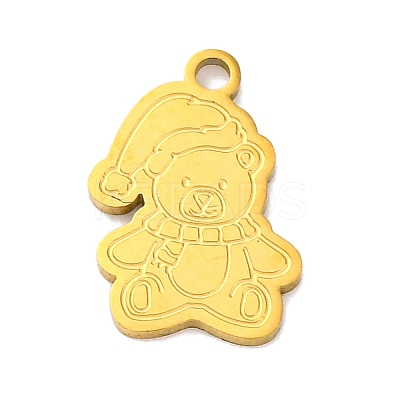 Christmas Theme 201 Stainless Steel Charms LS-STAS-Q015-13G-02-1
