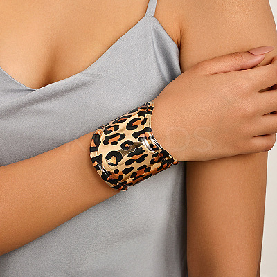 Leopard Print Alloy Cuff Bangles  for Women WGB08C8-01-1