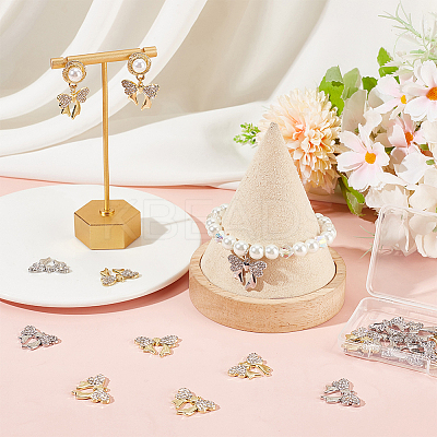 20Pcs 2 Colors Rack Plating Alloy Rhinestone Pendants FIND-SC0014-29-1