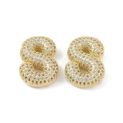 Brass Micro Pave Clear Cubic Zirconia Pendants KK-Z041-01G-S-1