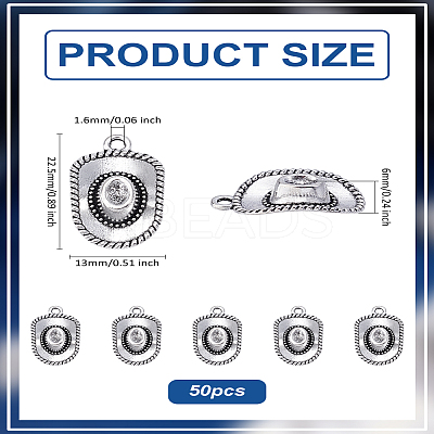 50Pcs Tibetan Style Alloy Pendants FIND-LP0001-85AS-1