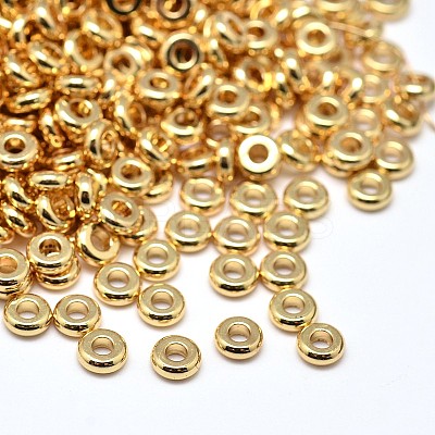 Brass Flat Round Spacer Beads X-KK-M085-13G-NR-1