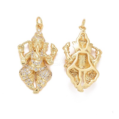 Rack Plating Brass Micro Pave Cubic Zirconia Pendants KK-I689-16G-1