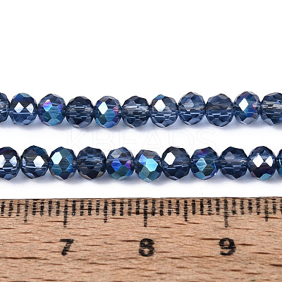 Electroplate Transparent Glass Beads Strands EGLA-N054-T4mm-A02-1