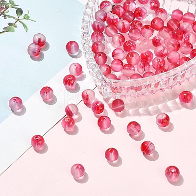 100Pcs Frosted Baking Paint Glass Beads DGLA-YW0001-36E-1