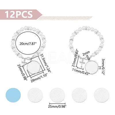 DIY Blank Dome Alloy Charm Bracelet with Imitation Pearl Chains Making Kit BJEW-UN00002-1