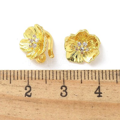 Brass Micro Pave Clear Cubic Zirconia Pendants KK-A236-09G-1