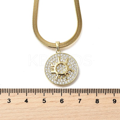 Brass Micro Pave Clear Cubic Zirconia Sun Pendants NJEW-H066-02G-1