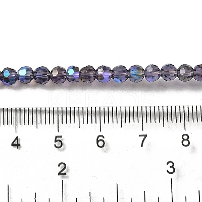 Electroplate Transparent Glass Beads Strands EGLA-A035-T4mm-L15-1
