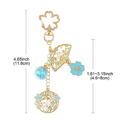 4Pcs Alloy Enamel & Glass Pendant Decorations HJEW-FS00049-1