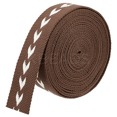 5 Yards Polycotton Jacquard Arrow Ribbon OCOR-WH0078-170C-1