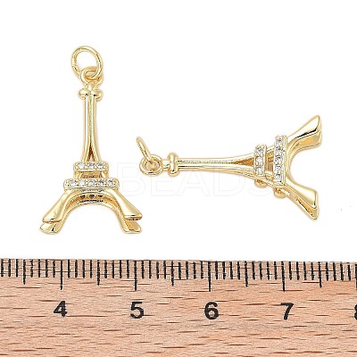Brass With Cubic Zirconia Pendants KK-Q006-03G-1
