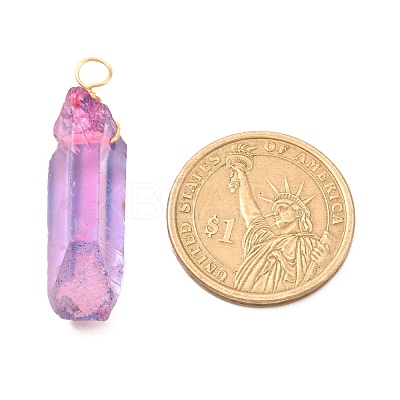 Natural Quartz Crystal Point Pendants PALLOY-JF01050-1