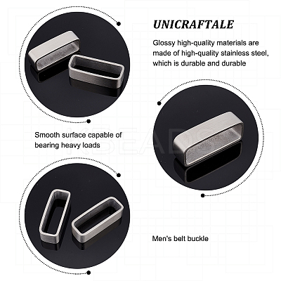 304 Stainless Steel Belt Keeper Belt Strap Loop Ring Buckle Parts DIY-WH0304-355-1