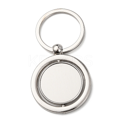 Rotatable Alloy Blank Keychain Cabochon Settings KEYC-F041-01P-1