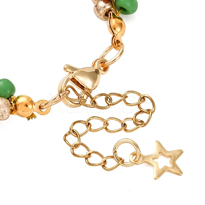 3Pcs Christmas Alloy Enamel Charm Bracelets BJEW-JB12482-1