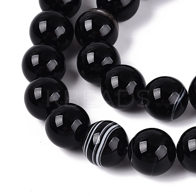 Natural Banded Agate Beads Strands G-Q608-18A-1