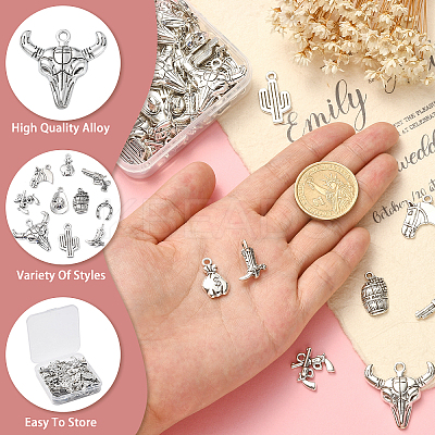 100 pcs 10 Style Tibetan Style Alloy Pendants TIBEP-CJ0001-32-1