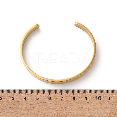 304 Stainless Steel Plain Cuff Bangles for Women BJEW-P344-01B-G-1