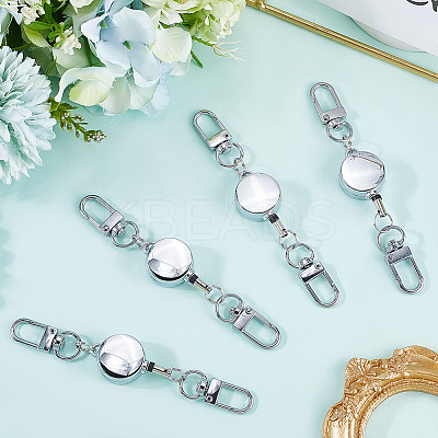 4Pcs Heavy Duty Alloy Retractable Keychain Clasps FIND-SC0016-49P-1