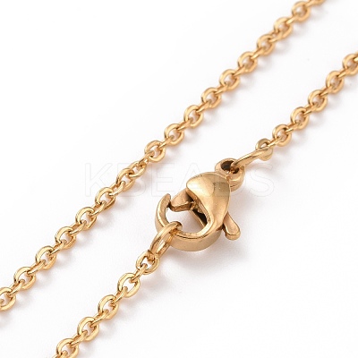 304 Stainless Steel Heart Pendant Necklace for Women NJEW-G018-02G-1