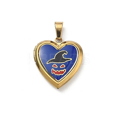 304 Stainless Steel Locket Pendants STAS-H255-02G-14-1