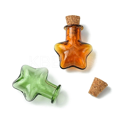 10Pcs 5 Colors Mini High Borosilicate Glass Bottle Bead Containers GLAA-FS0001-70-1