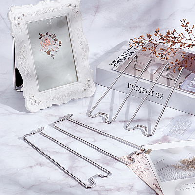 201 Stainless Steel Picture Frame Stand AJEW-WH0651-43B-1