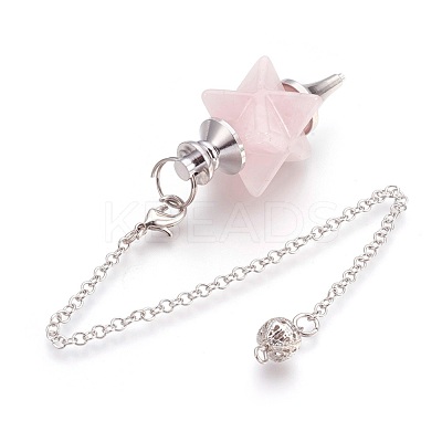Natural Rose Quartz Dowsing Pendulums KK-F756-08D-1